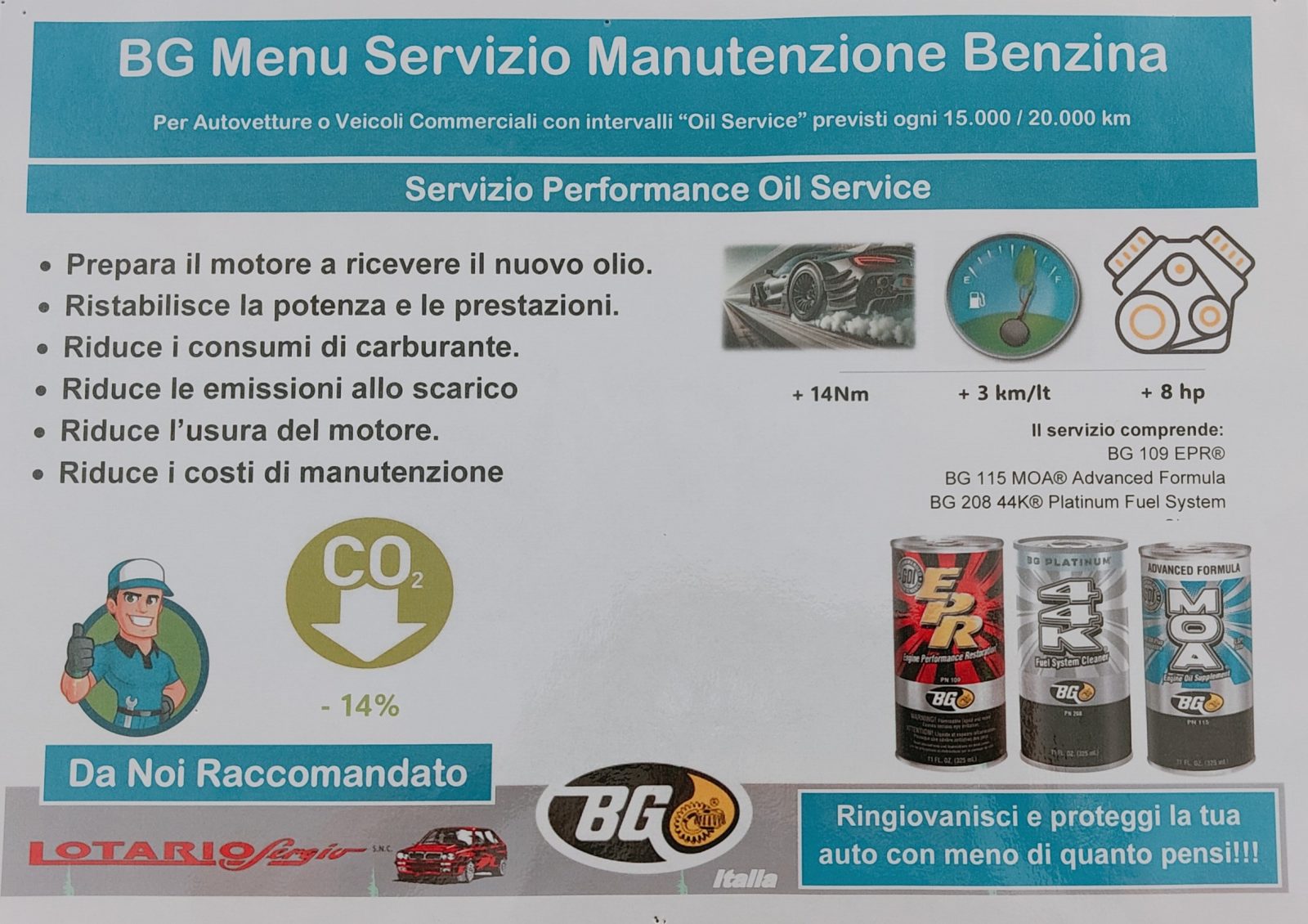 Additivo BG per motori benzina